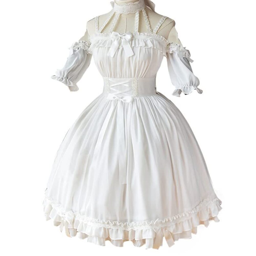 1052 Halloween Gothic Elegant Suspender Short Sleeve Party Dress